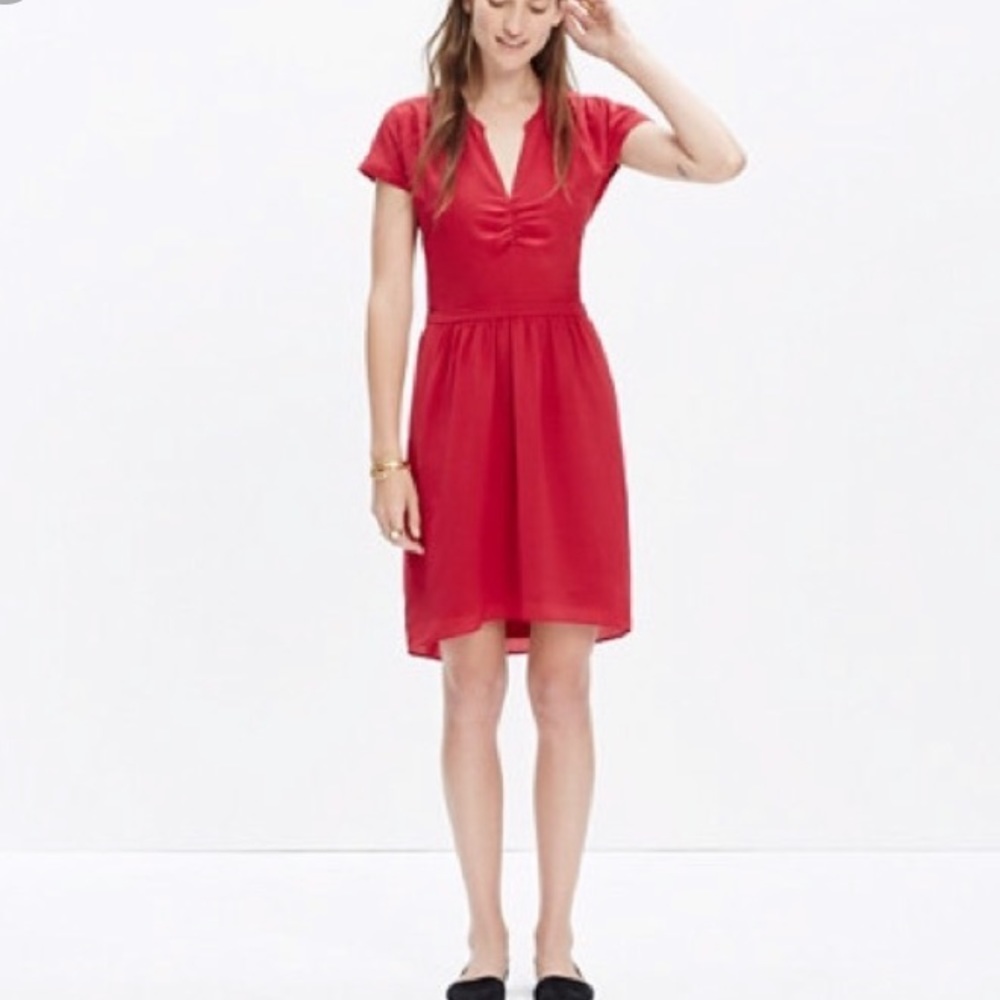 Red Silk Madewell Dress